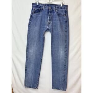 Levi's 501 Men's Size 32 x 34 Blue Button Fly 5 Pocket Denim Jeans
